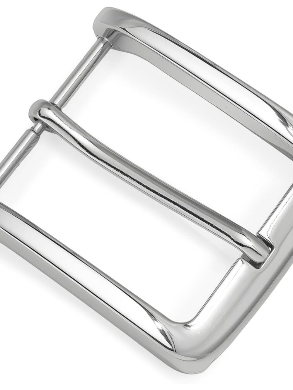 Men's Silver 2 1.5 Inch Single Prong Square Replacement Formal Belt Buckle
